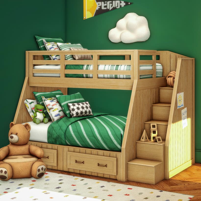 Галерея мода Двухъярусная кровать Cozy Kids Bunk Bed #2